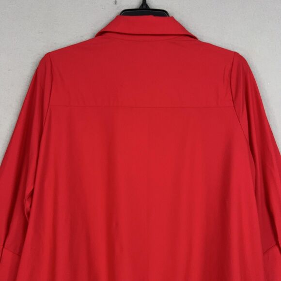 IC Collection Shirt Womens Small Red Tunic Connie K Artsy Eclectic Made in USA - Picture 12 of 16